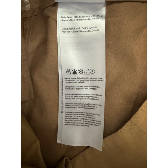 Anthropologie Exquise Lagenlook Barrel Leg Cotton Chino Ankle Crop Pants Size S - Picture 14 of 14